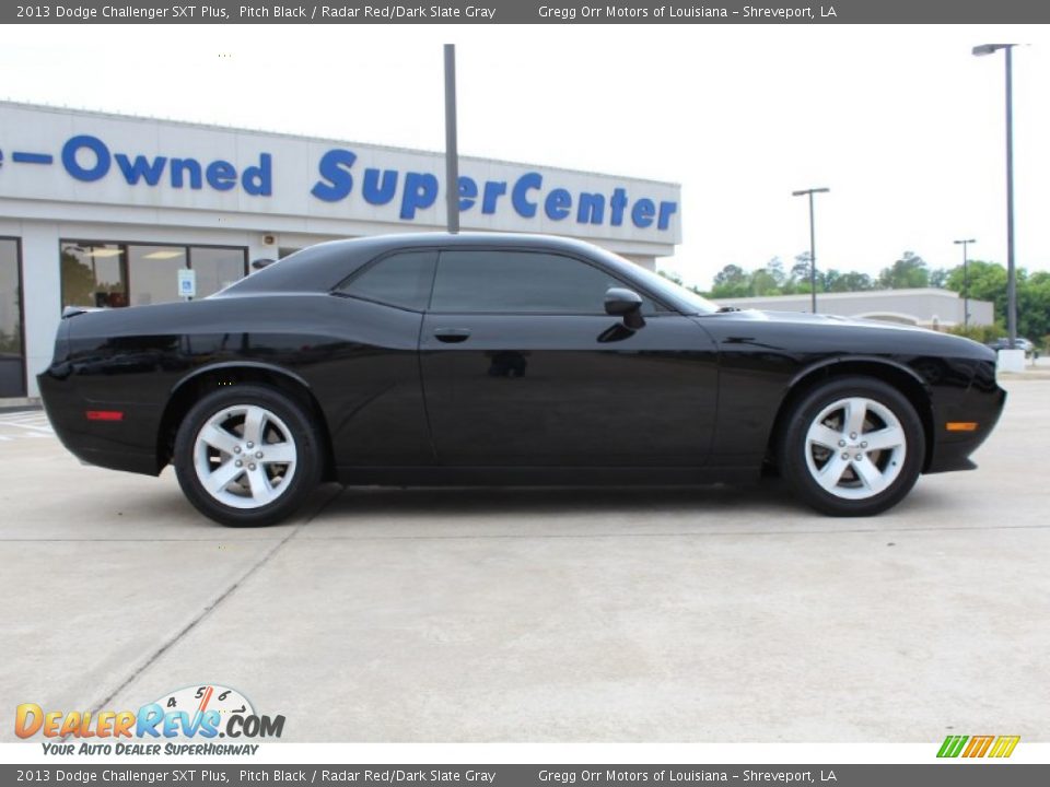 2013 Dodge Challenger SXT Plus Pitch Black / Radar Red/Dark Slate Gray Photo #6