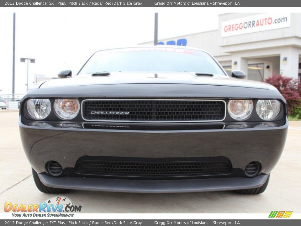 2013 Dodge Challenger SXT Plus Pitch Black / Radar Red/Dark Slate Gray Photo #7