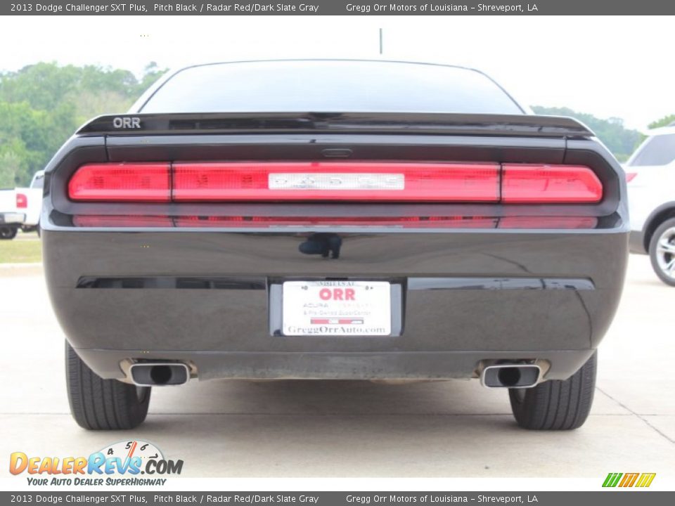 2013 Dodge Challenger SXT Plus Pitch Black / Radar Red/Dark Slate Gray Photo #8