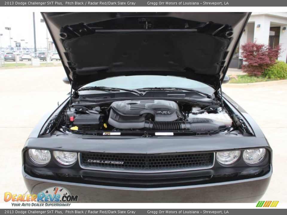 2013 Dodge Challenger SXT Plus Pitch Black / Radar Red/Dark Slate Gray Photo #11