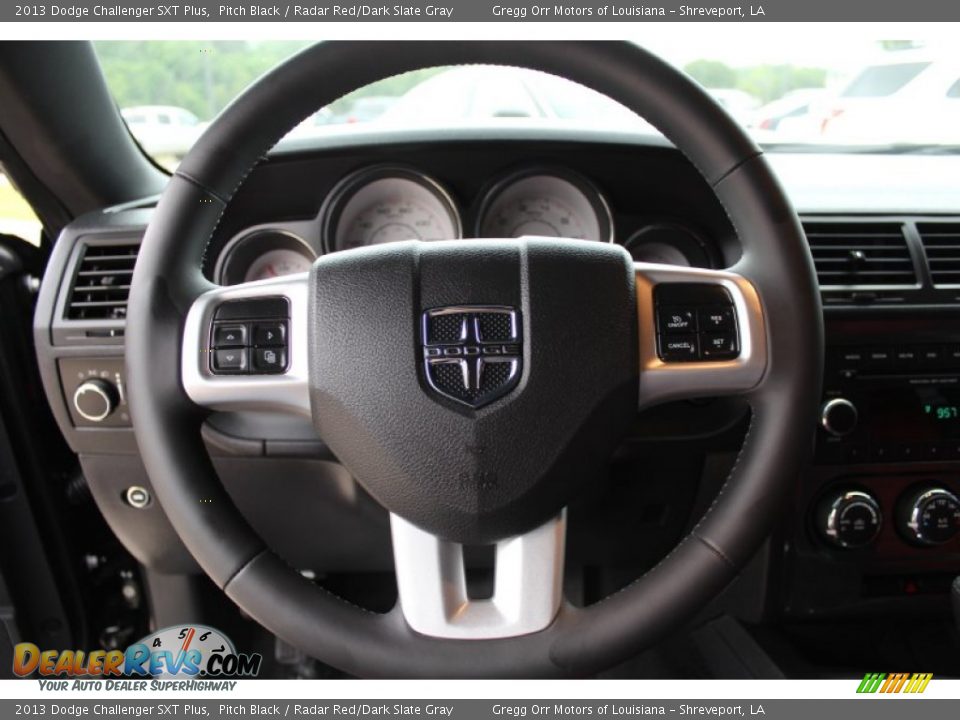 2013 Dodge Challenger SXT Plus Pitch Black / Radar Red/Dark Slate Gray Photo #15