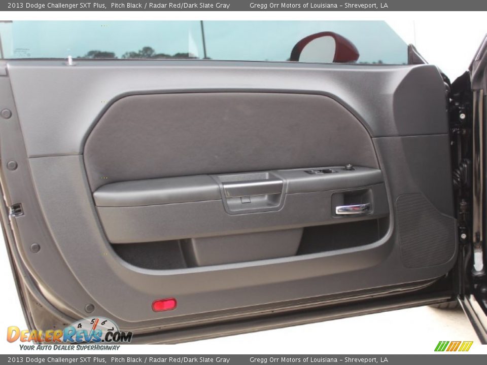2013 Dodge Challenger SXT Plus Pitch Black / Radar Red/Dark Slate Gray Photo #16