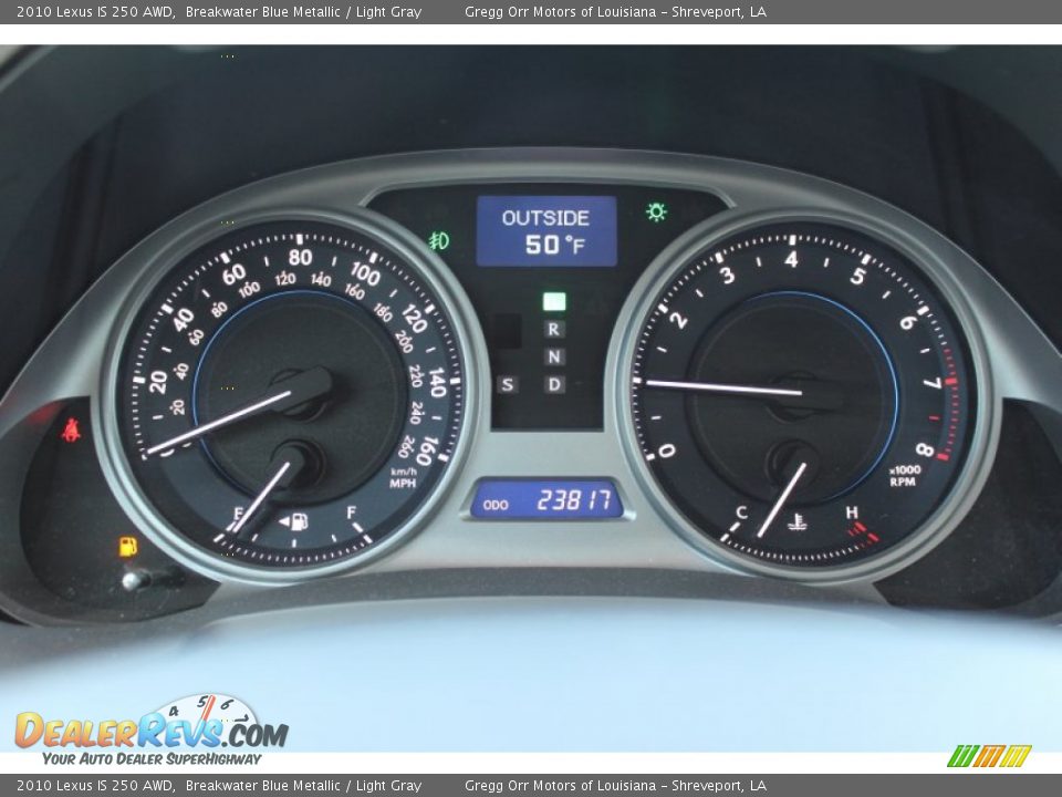 2010 Lexus IS 250 AWD Gauges Photo #12