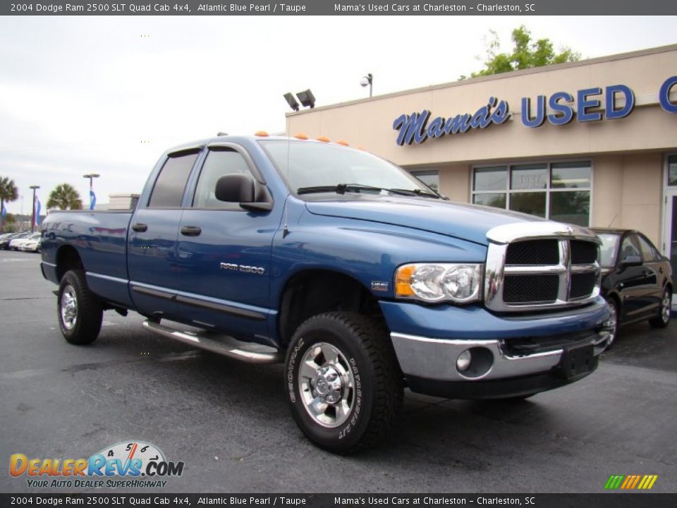 2004 Dodge Ram 2500 SLT Quad Cab 4x4 Atlantic Blue Pearl / Taupe Photo #2