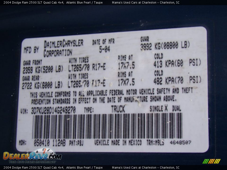 2004 Dodge Ram 2500 SLT Quad Cab 4x4 Atlantic Blue Pearl / Taupe Photo #22