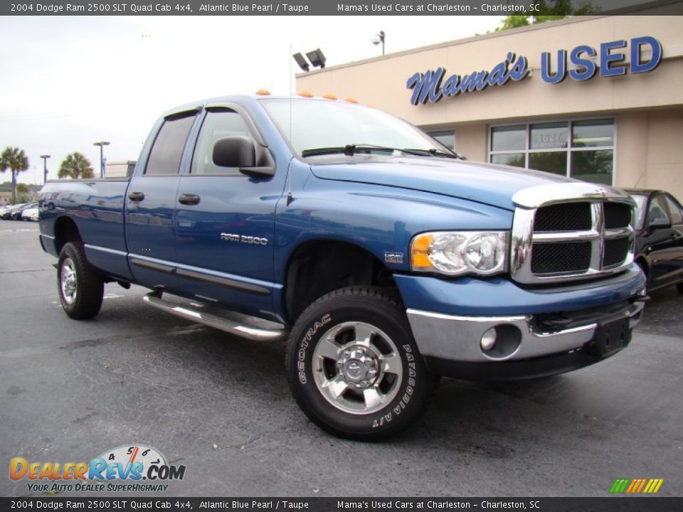 2004 Dodge Ram 2500 SLT Quad Cab 4x4 Atlantic Blue Pearl / Taupe Photo #25