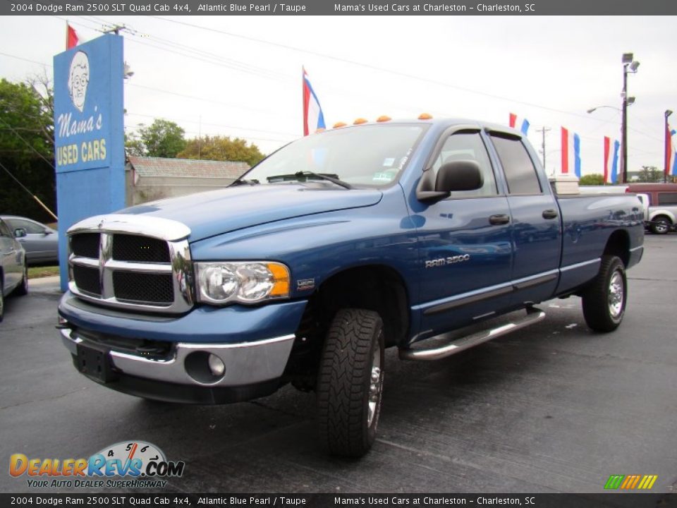 2004 Dodge Ram 2500 SLT Quad Cab 4x4 Atlantic Blue Pearl / Taupe Photo #26