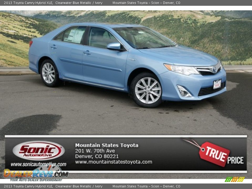 2013 Toyota Camry Hybrid XLE Clearwater Blue Metallic / Ivory Photo #1