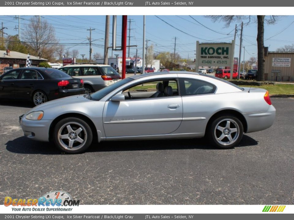 2001 Chrysler Sebring LXi Coupe Ice Silver Pearlcoat / Black/Light Gray Photo #3