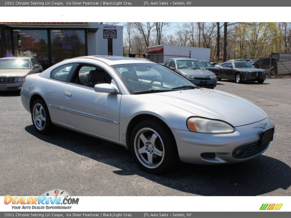 2001 Chrysler Sebring LXi Coupe Ice Silver Pearlcoat / Black/Light Gray Photo #7