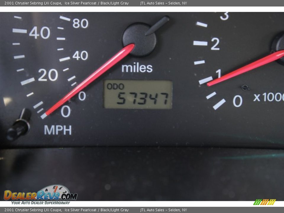2001 Chrysler Sebring LXi Coupe Ice Silver Pearlcoat / Black/Light Gray Photo #14