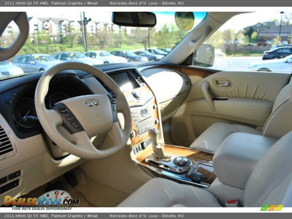 2011 Infiniti QX 56 4WD Platinum Graphite / Wheat Photo #2