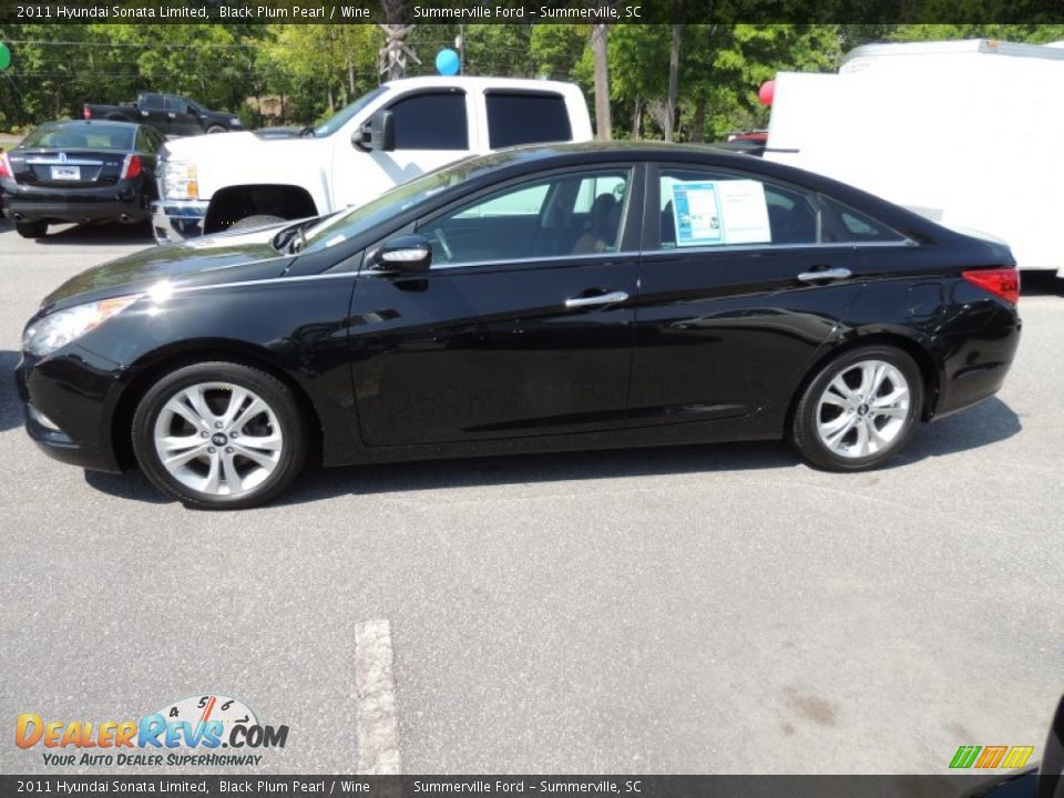 2011 Hyundai Sonata Limited Black Plum Pearl / Wine Photo #2