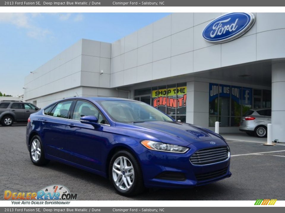 2013 Ford Fusion SE Deep Impact Blue Metallic / Dune Photo #1