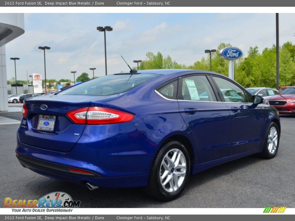 2013 Ford Fusion SE Deep Impact Blue Metallic / Dune Photo #3