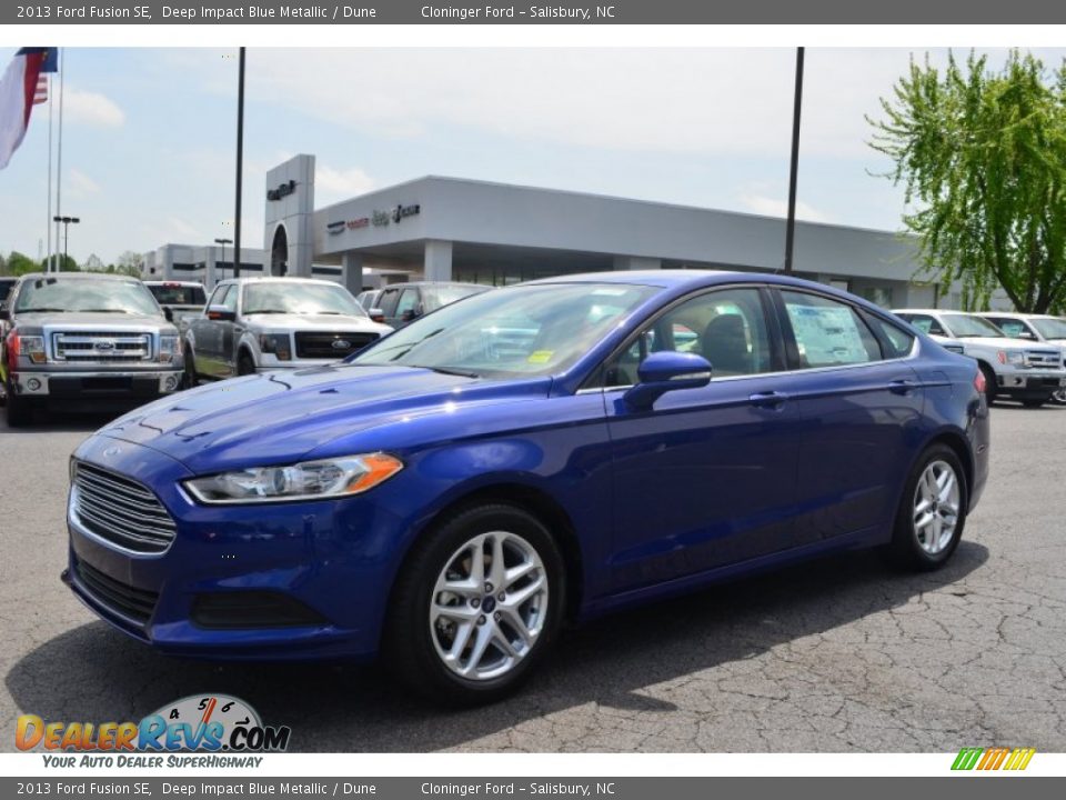 2013 Ford Fusion SE Deep Impact Blue Metallic / Dune Photo #6