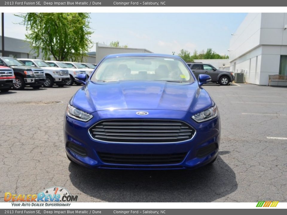 2013 Ford Fusion SE Deep Impact Blue Metallic / Dune Photo #7