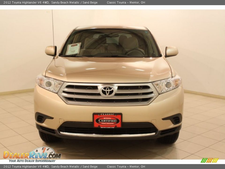 2012 Toyota Highlander V6 4WD Sandy Beach Metallic / Sand Beige Photo #2