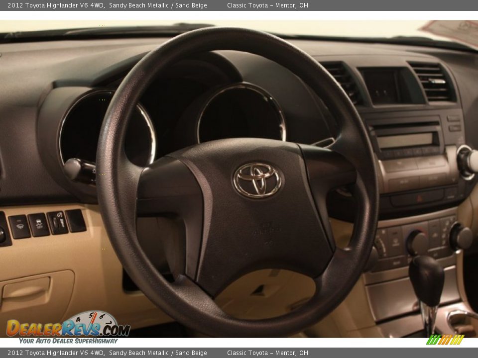2012 Toyota Highlander V6 4WD Sandy Beach Metallic / Sand Beige Photo #6