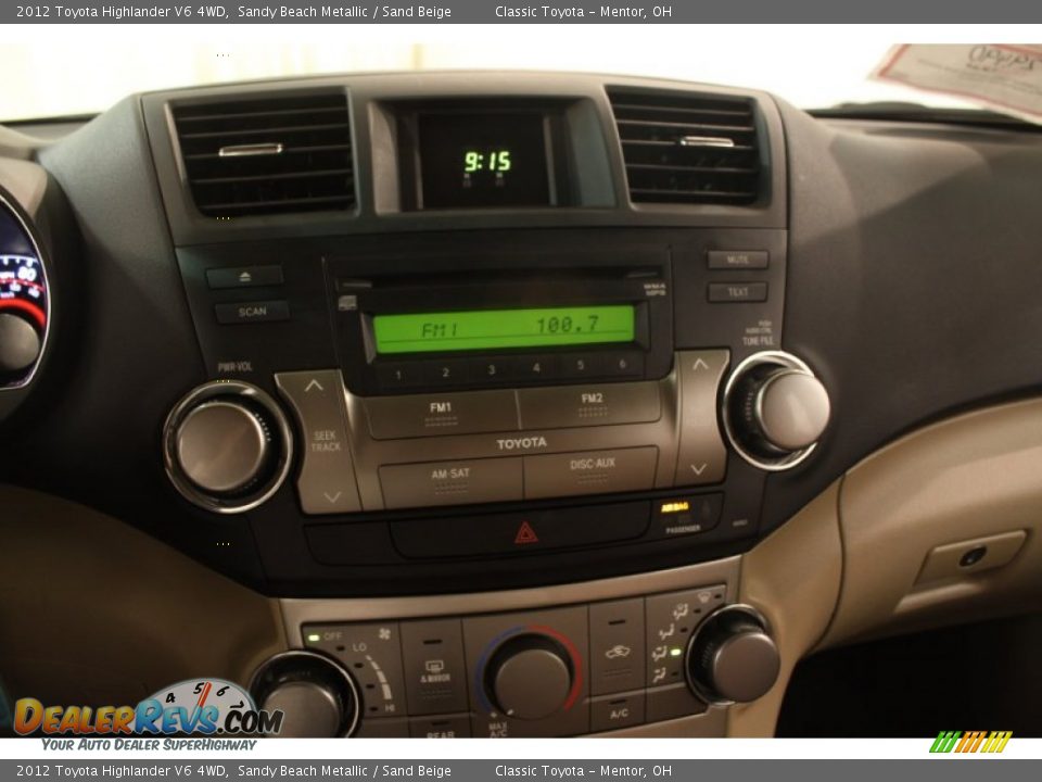 2012 Toyota Highlander V6 4WD Sandy Beach Metallic / Sand Beige Photo #8