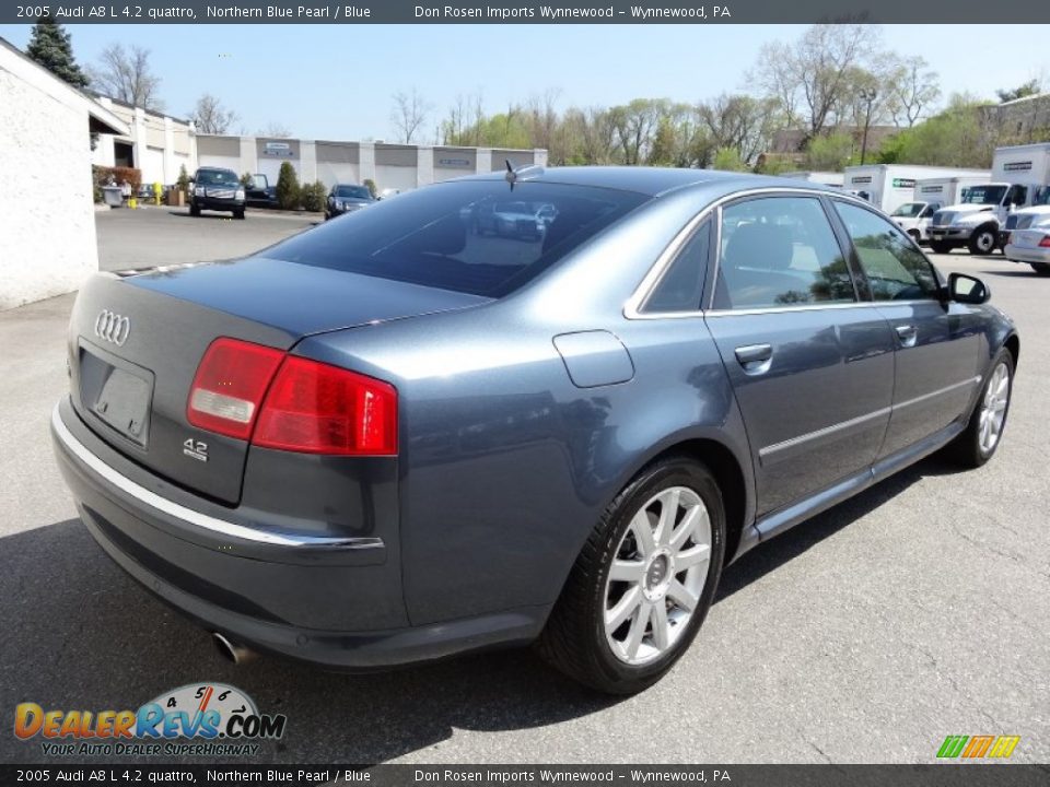 2005 Audi A8 L 4.2 quattro Northern Blue Pearl / Blue Photo #7