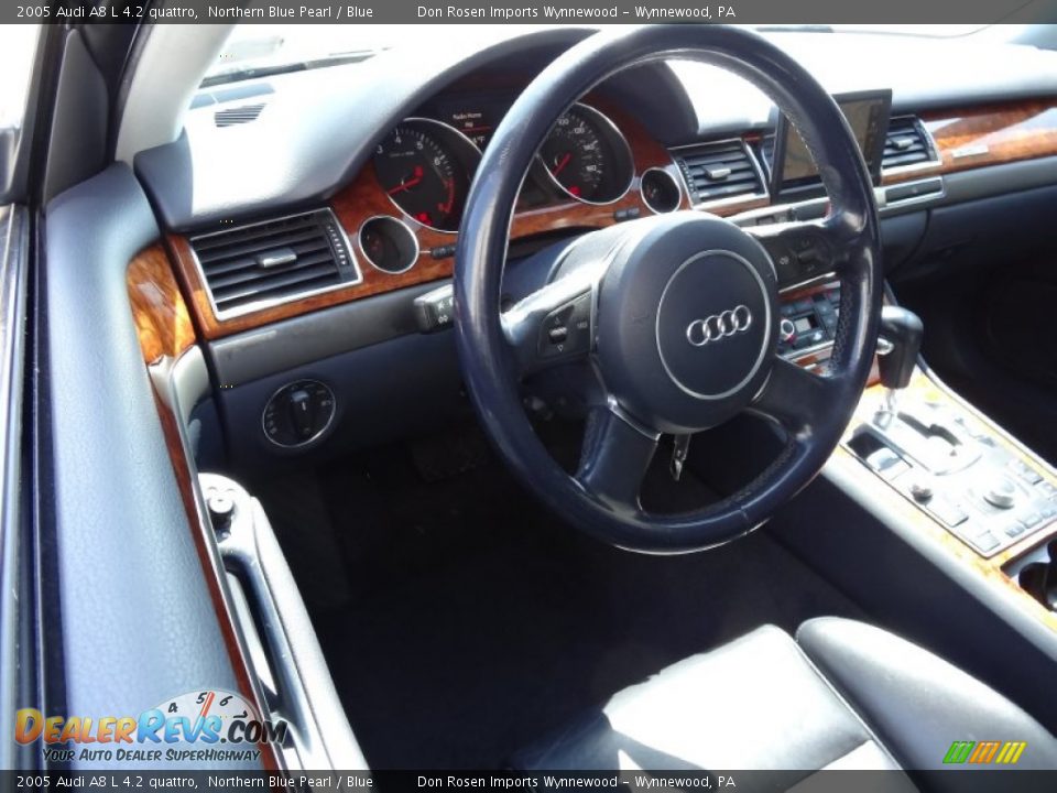 2005 Audi A8 L 4.2 quattro Northern Blue Pearl / Blue Photo #11