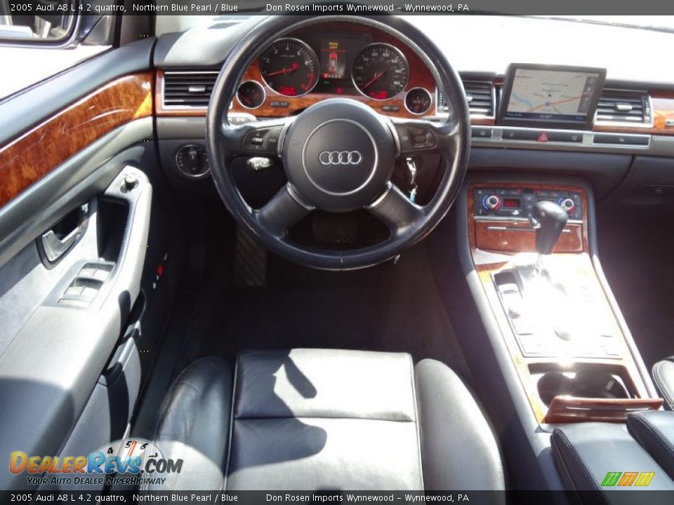 2005 Audi A8 L 4.2 quattro Northern Blue Pearl / Blue Photo #27