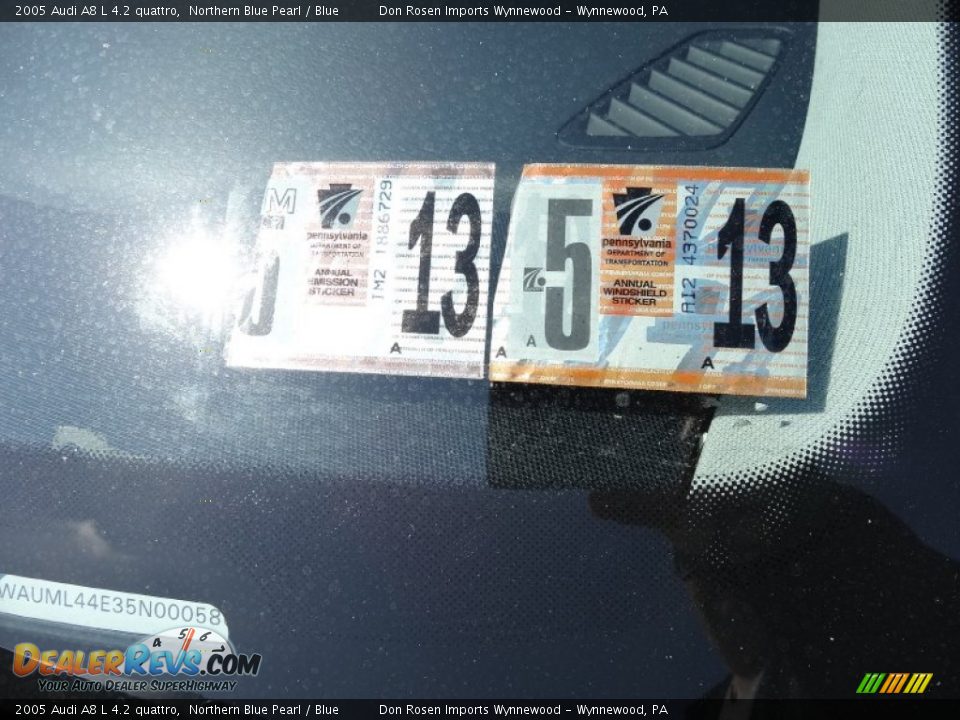 2005 Audi A8 L 4.2 quattro Northern Blue Pearl / Blue Photo #34