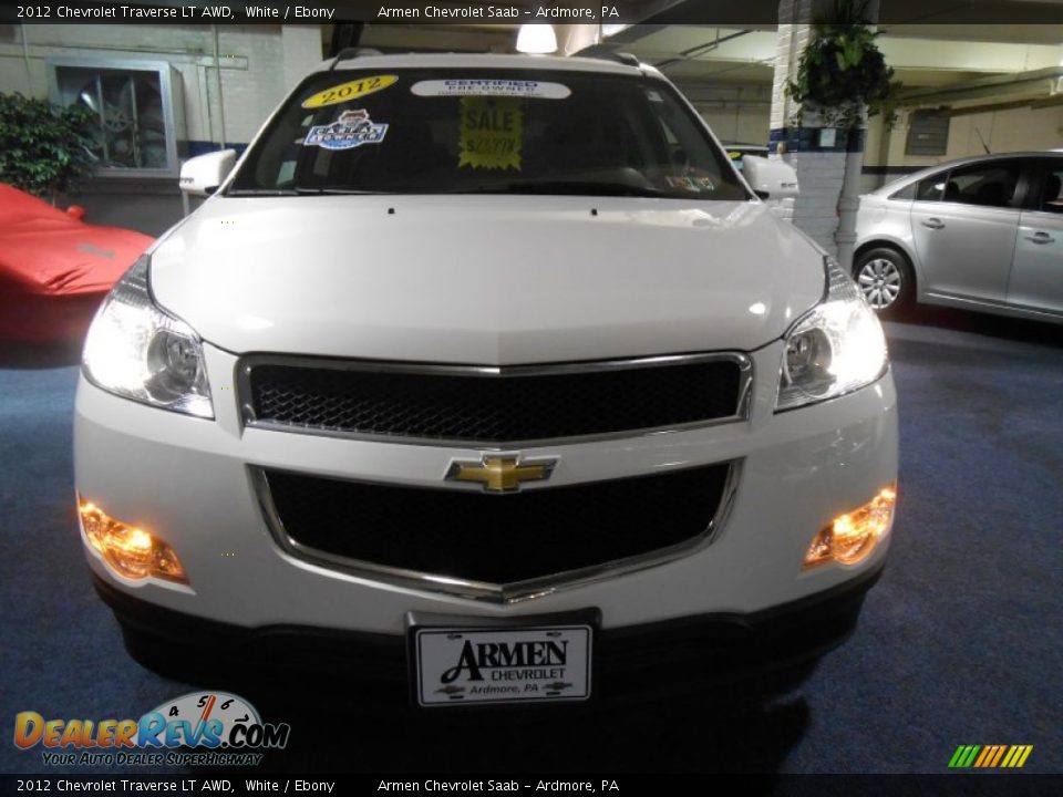 2012 Chevrolet Traverse LT AWD White / Ebony Photo #2