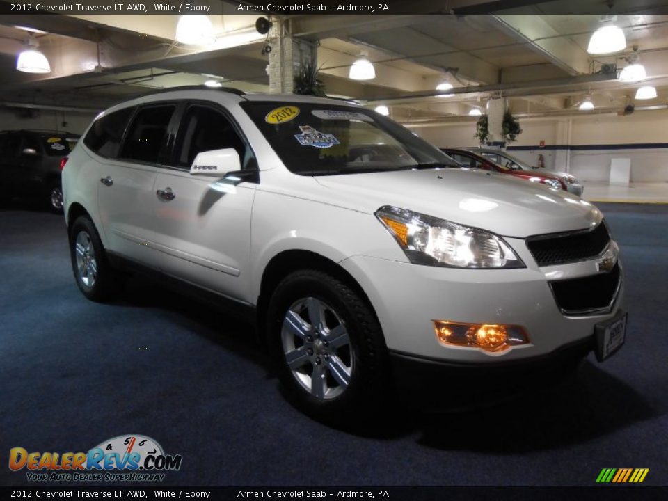 2012 Chevrolet Traverse LT AWD White / Ebony Photo #3