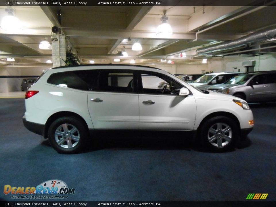 2012 Chevrolet Traverse LT AWD White / Ebony Photo #4
