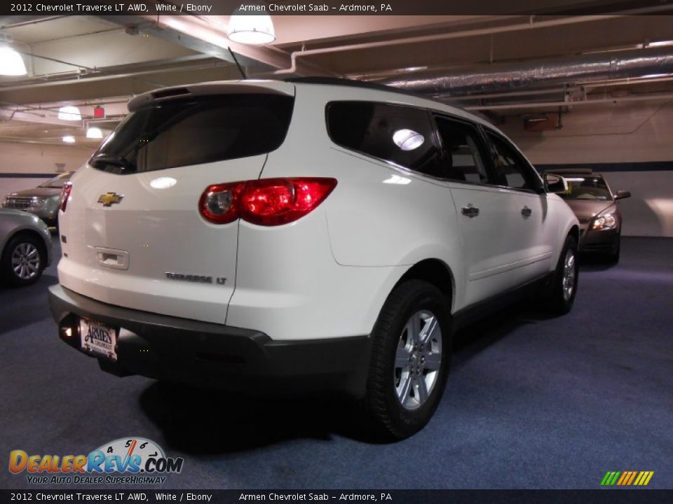 2012 Chevrolet Traverse LT AWD White / Ebony Photo #5