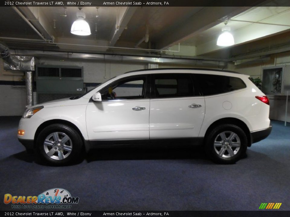 2012 Chevrolet Traverse LT AWD White / Ebony Photo #8