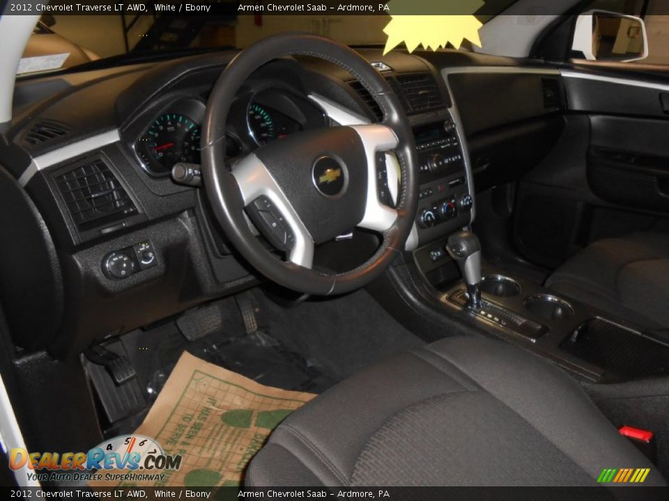 2012 Chevrolet Traverse LT AWD White / Ebony Photo #9