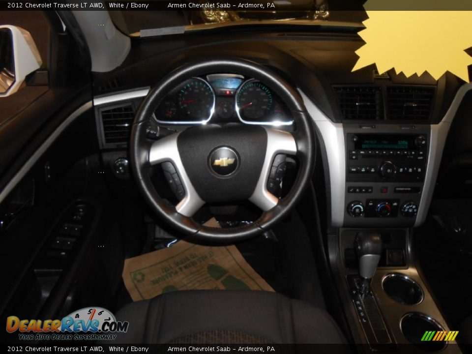 2012 Chevrolet Traverse LT AWD White / Ebony Photo #19