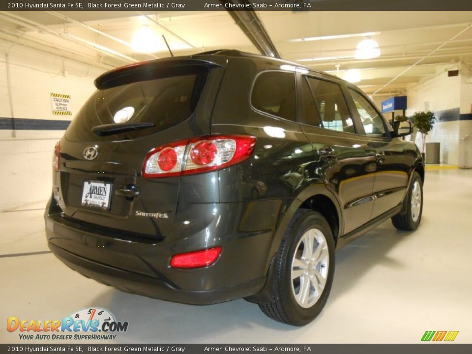 2010 Hyundai Santa Fe SE Black Forest Green Metallic / Gray Photo #5