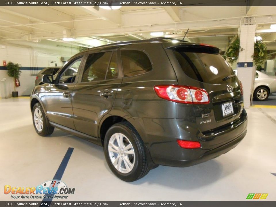 2010 Hyundai Santa Fe SE Black Forest Green Metallic / Gray Photo #7