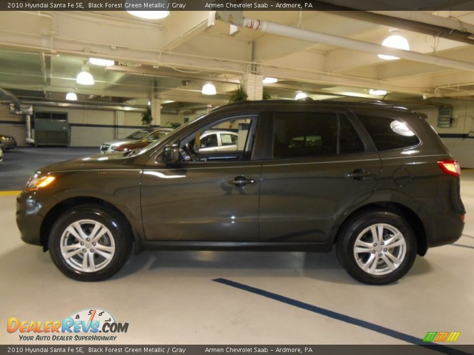 2010 Hyundai Santa Fe SE Black Forest Green Metallic / Gray Photo #8