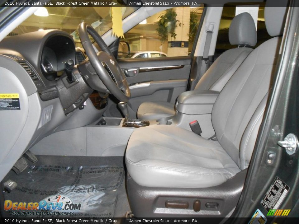 2010 Hyundai Santa Fe SE Black Forest Green Metallic / Gray Photo #10