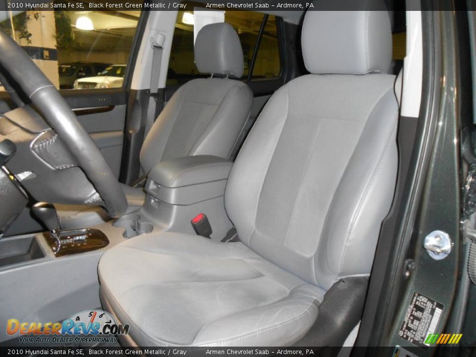 2010 Hyundai Santa Fe SE Black Forest Green Metallic / Gray Photo #11
