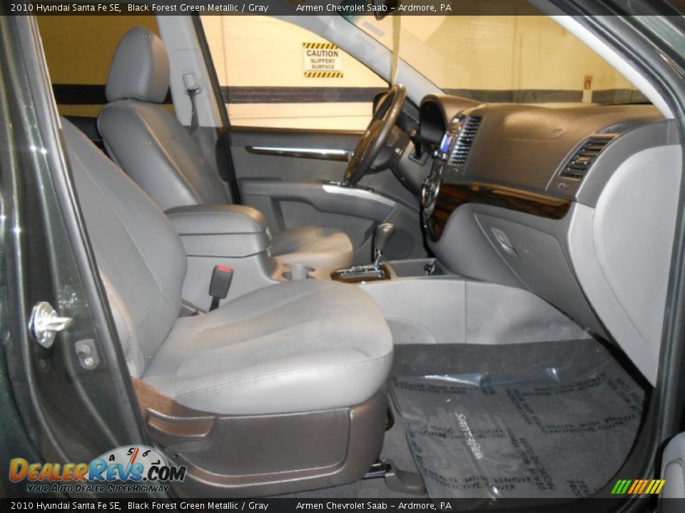 2010 Hyundai Santa Fe SE Black Forest Green Metallic / Gray Photo #13