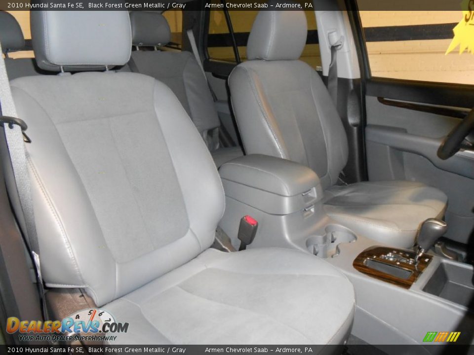 2010 Hyundai Santa Fe SE Black Forest Green Metallic / Gray Photo #14