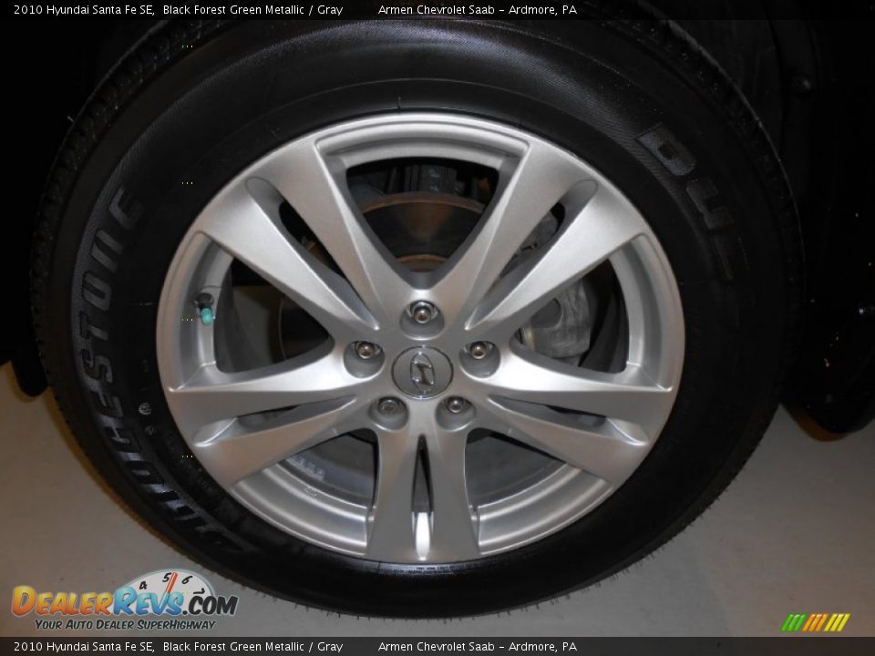 2010 Hyundai Santa Fe SE Black Forest Green Metallic / Gray Photo #21
