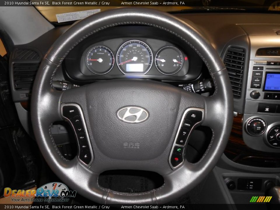 2010 Hyundai Santa Fe SE Black Forest Green Metallic / Gray Photo #24