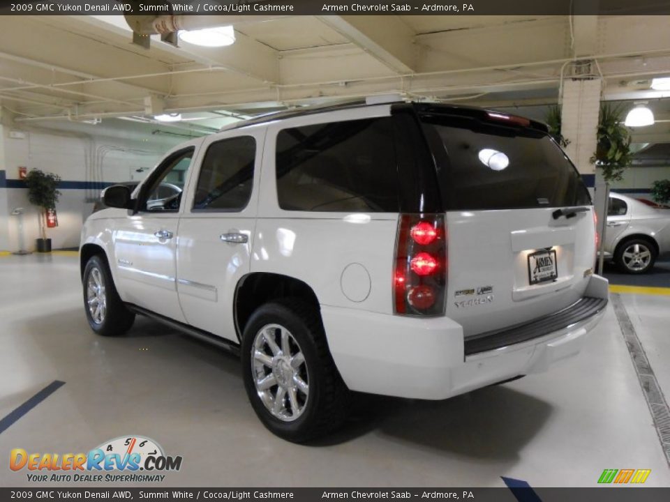 2009 GMC Yukon Denali AWD Summit White / Cocoa/Light Cashmere Photo #7