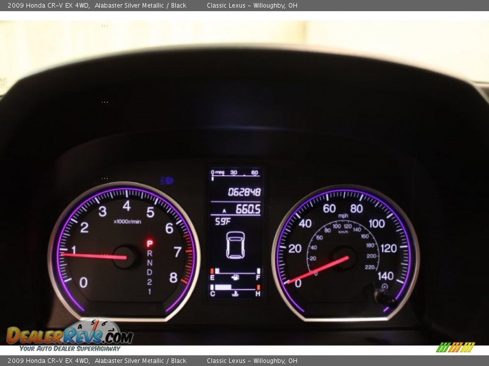2009 Honda CR-V EX 4WD Alabaster Silver Metallic / Black Photo #7