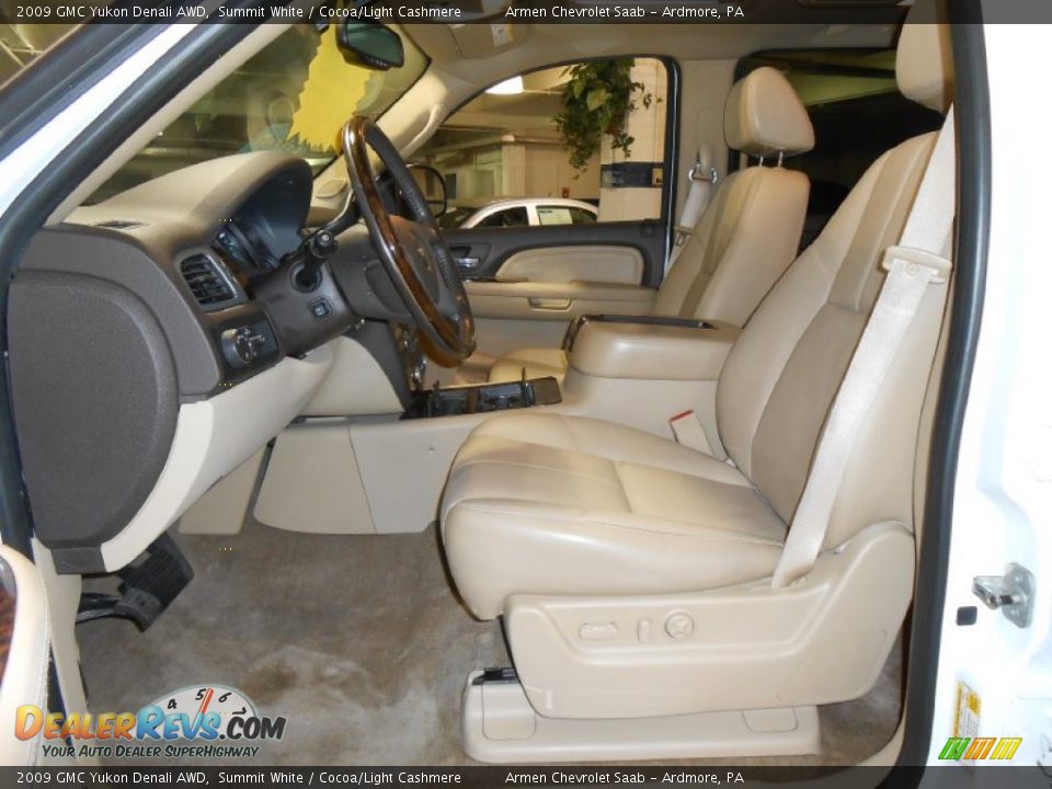 2009 GMC Yukon Denali AWD Summit White / Cocoa/Light Cashmere Photo #10