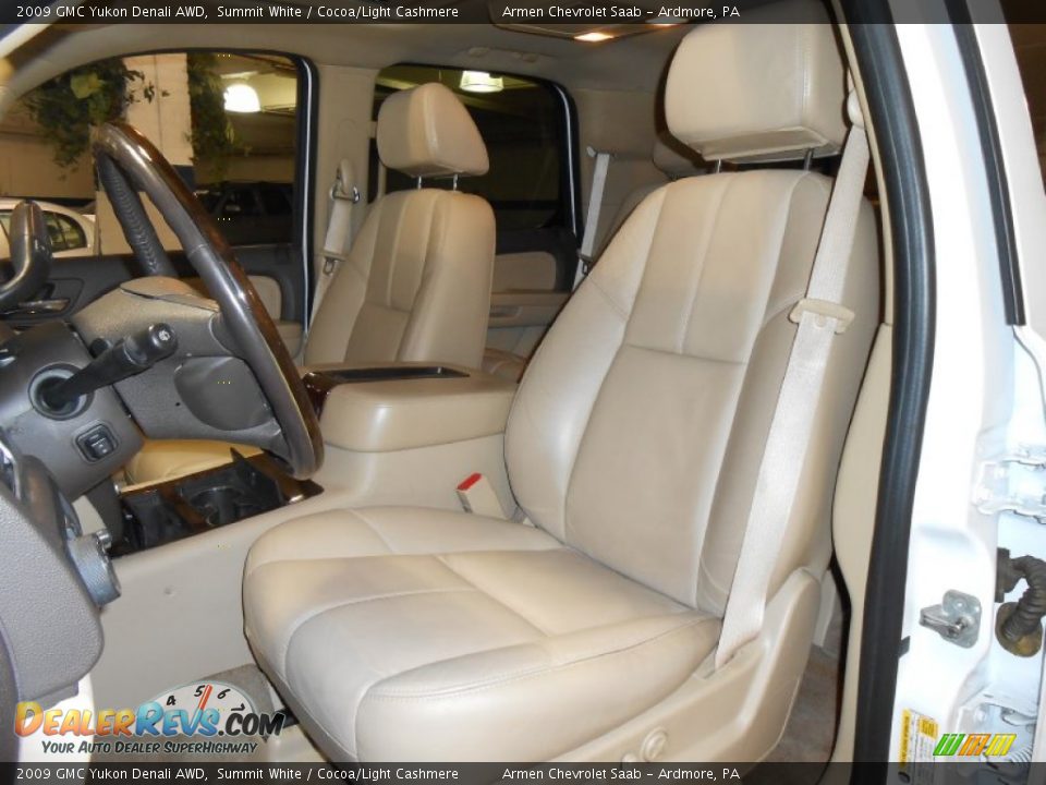 2009 GMC Yukon Denali AWD Summit White / Cocoa/Light Cashmere Photo #11