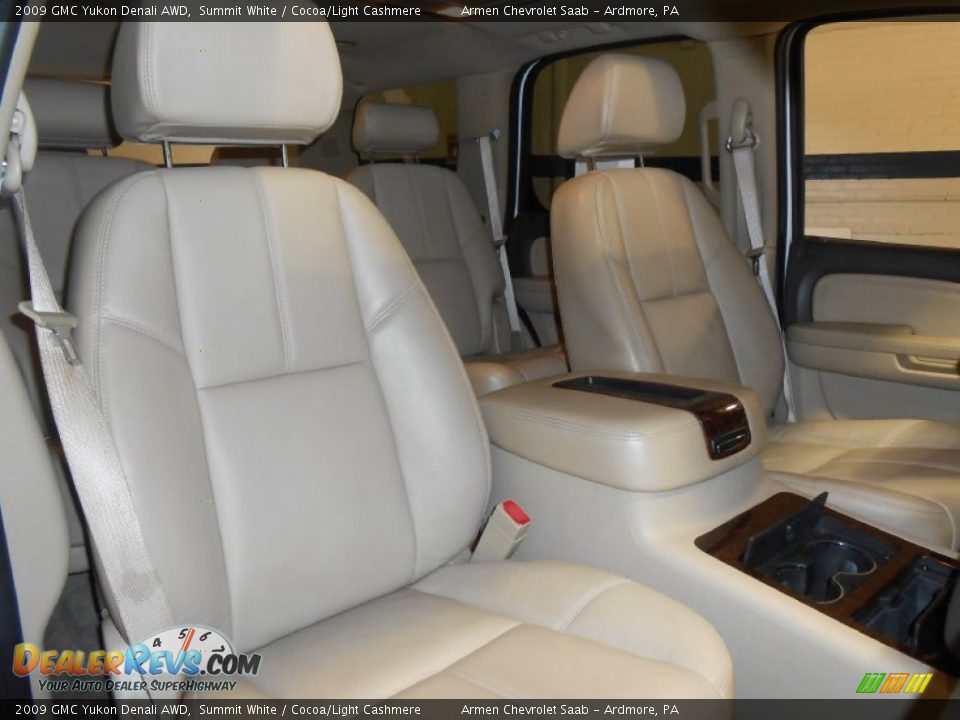 2009 GMC Yukon Denali AWD Summit White / Cocoa/Light Cashmere Photo #14
