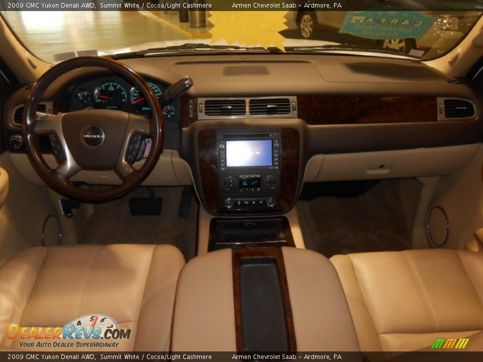 2009 GMC Yukon Denali AWD Summit White / Cocoa/Light Cashmere Photo #18